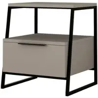 Dmora Nachttisch Dkastrat, Niedrige Kommode, Tisch, Multifunktionaler Nachttisch, 45x40h50 cm, Taube