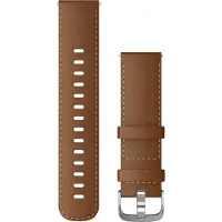 Garmin Schnellwechsel-armbänder, Italienisches Leder braun silber 22 mm