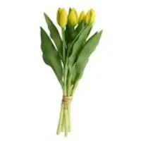 Möbel Kraft Tulpenbund 5fach , gelb , Kunststoff,Metall , Maße (cm): H: 32