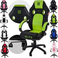 Elite Gaming Stuhl EXODUS | Bürostuhl Ergonomisch - Schreibtischstuhl - PC Gamer Racing Stuhl - Gaming Sessel - Computerstuhl - Belastbar bis 150 kg