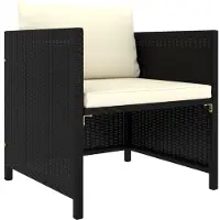 vidaXL 12-tlg. Garten-Lounge-Set mit Kissen Poly Rattan Schwarz