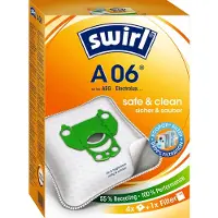 Swirl A 06 EcoPor Staubsaugerbeutel (4 Stück) für AEG, Electrolux, 99,9% Filterung