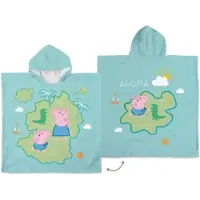 Herding Peppa Pig Kinder Badeponcho 60x120cm - türkis|blau