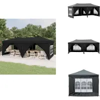vidaXL Partyzelt Faltbar mit Seitenwänden Schwarz 3x6 m - Pavillons & Partyzelte