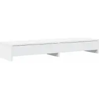 vidaXL Monitorständer mit Schubladen Weiß 100 x 27 x 15 cm Holzwerkstoff