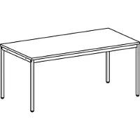 Geramöbel Schreibtisch, BxTxH 1600x800x720 mm, 4-Fuß-Gestell lichtgrau, Platte buche