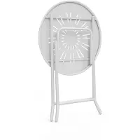 Vente-unique Gartentisch klappbar - D. 60 cm - Metall in Eisenoptik - Weiß - GUERMANTES von MYLIA