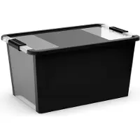 Proregal SuperSparSet 10x Mehrzweck Aufbewahrungsbehälter STORAGE mit Deckel | HxBxT 28x55x35cm | 40 Liter | Schwarz | Behälter, Box, Aufbewahrungsbehälter, Aufbewahrungsbox