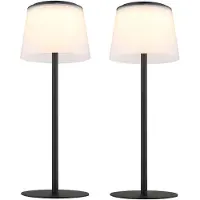 Globo Lighting 2er Set LED Tischleuchte, Innen Außen, Akku, Touchdimmer, H 34 cm