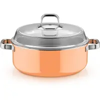 WMF FT Mineral Pro Pots Fusiontec Mineral Pro, Schmortopf mit Deckel, 28 cm, Papaya Orange
