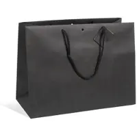 Gimex Luxus-Tasche Large Horizontal schwarzes Kraftpapier Kordelgriffe 39 + 18 x 29 cm je 60 -