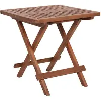 Spetebo Holz Beistelltisch klappbar natur geölt - 50 x 50 cm - Eukalyptus Tisch für Garten und Balkon