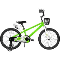 Bolt Kinderfahrrad 45 cm – 6–10 Jahre – mit leuchtenden Stützrädern & DIY Stickern – Grün