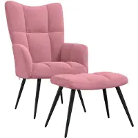 vidaXL Relaxsessel mit Hocker Rosa Samt