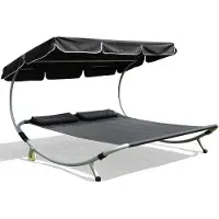 OEM Zweisitziger Sonnenliege aus Kunststoff - schwarz