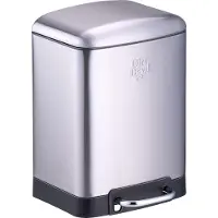 Dirt Devil Tretmülleimer 6L ? Mülleimer Küche mit Soft Close ? Abfalleimer aus Edelstahl ? Herausnehmbarer Inneneimer ? Küchenmülleimer - 23 x 22,5 x 32,5 CM ? Silber