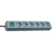 Brennenstuhl Eco-Line Steckdosenleiste mit Schalter 6-fach silbergrau 1,5m H05VV-F 3G1,5, 1159540015