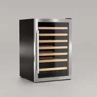 LES PETITS CHAMPS Weinkühlschrank von 48 Flaschen CAVC48, 128L, 6 Holzregale, Thermodynamische Kühlung, LED, Anti-UV