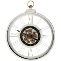 Gilde Wanduhr rund Kello weiß H. 73 cm, 60419