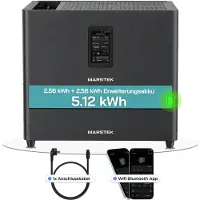 SUNNIVA Speicher MARSTEK Jupiter C + Plus Solarspeicher 5,12-10,24 kWh LiFePO4 Solarakku für PV Systeme Balkonkraftwerk, IP65, 6000 Zyklen, WIFI und Bluetooth Batterie Option: 2 x Solarspeicher (5.12 kWh)