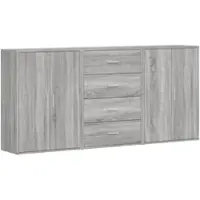 Helloshop26 - Buffet Sideboard Kommode Kleiderschrank Aufbewahrungsmöbel Organizer für Küche Wohnzimmer Lounge 3-teilig Sonoma 60 x 02_0037166