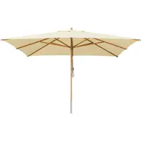 Anndora Sonnenschirm - Natural - Sonnenschirm 4x4m eckig mit Holz Buche - UV Schutz - natural -