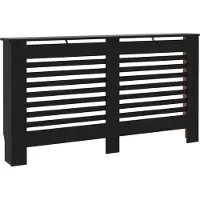 vidaXL Heizkörperverkleidung Schwarz 152x19x81,5 cm MDF