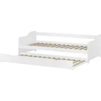 Erst-Holz Sofabett Couchbett Wohnbett 90x200 Einzelbett Bettkasten Kiefer weiß Zubehör wählbar V-60.34-09WRollrost inkl.