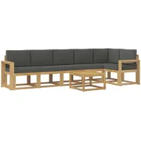 vidaXL Outdoor-Sofagarnitur 7 stk. Weiß und Anthrazit Polyester