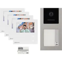 Balter EVO MINI Video Türsprechanlage Grau Set für 1-Familienhaus 4x 4,3" Monitor Aufputz