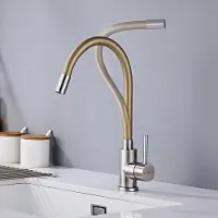 OEM flexibele 360°-draaibare gouden roestvrijstalen keukenkraan mit Wasserbesparer