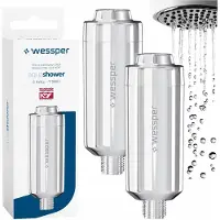 Wessper AquaShower Duschfilter Silber 2er Set mit KDF – Wasserfilter Dusche gegen Chlor Kalk