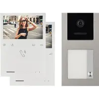 Balter EVO QUICK Aufputz Video Türsprechanlage Grau Set für 1-Familienhaus 2x 4,3" Monitor