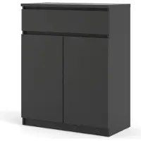 Ebuy24 Nada Sideboard 2 Türen og 1 Schublade mattschwarz.