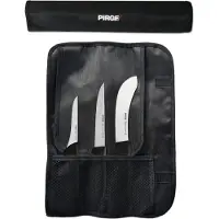Pirge Butcher's Profi Metzgermesser Set mit Tasche 4 Stück - Profi Schlachtermesser Set - Fleischermesser Set - Ausbeinmesser - Profi Messerset Scharf