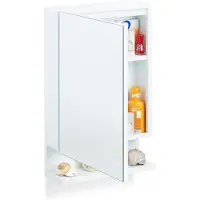 OEM Badezimmer Spiegelkast mit Steckdosen - Hängender Schrank 55 x 35 x 12 cm - Weiß