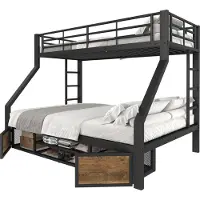 Youjia 90 x 200 cm, 140 x 200 cm, Etagenbett, Kinderbett, mit Schuhschrank, Staufächern, Sicherheitsgeländer, Leiter, EN747-, ohne Matratze