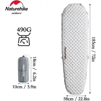 OEM Lichtes Einmann-Luftbett - Mummy-Design - 490g - inkl. Luftzylinder - für Camping, Wandern und Trekking - Matratze - 183x58x7cm