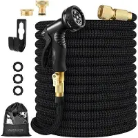 OEM Flexibele tuinwaterslang mit 10 Sprühstufen - für Gartenarbeit und Bewässerung - verstärkte Latexkern - 15 Meter - schwarz