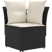 vidaXL 2 stk. Gartenarmsessel mit Ecksofa PE-Rattan Schwarz und Creme