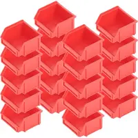 BRB-Lagertechnik 20x Sichtlagerbehälter "CLASSIC" FB 6, LxBxH 95/65x100x50 mm, 0,3 Liter, rot