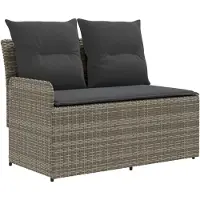 vidaXL Garten Armlehnen Sofa mit Klapptisch 2 Stück PE-Rattan