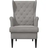 vidaXL Eleganten-Stil Sessel 1 pc - Wohnzimmerstuhl - Liegestuhl bis 150kg - Hellgrau Samt - Fernseh- & Relaxsessel - Möbel26