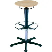Forum Professional Solutions Bimos Drehhocker mit Gleitern und Fußring Buche Sitz-Höhe 570-850mm Sitz-D.350mm - 9469/ 3000