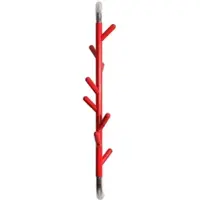 Proregal Elegante Drehbare Wandgarderobe Mit 8 Haken HxBxT 80 x 13 x 15 cm Rot & Haken Verchromt