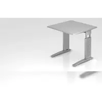 Proregal - Büromöbel mit top Leistungsdaten Schreibtisch Mauri | Grau | Silber Gestell | BxT 80x80cm | Arbeitshöhe 68-86cm | höhenjustierbar, 2cm Raster | C-Fuß-Gestell | Rechteckform