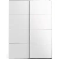 Ebuy24 Veto Schiebetürenschrank B150 cm 2 Türen weiß und weiß hochglanz.