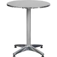 Ebuy24 Akur Bistro und Balkonmöbel Cafetisch, Ø60 cm höhenverstellbar, Aluminium Look.