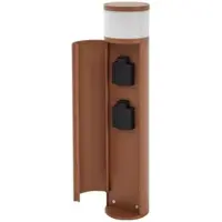 LUCANDE Sockelleuchte aussen Corban , dimmbar, braun / rost, Aluminium, Modern, Außenleuchte