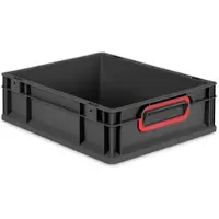 Proregal Eurobox Nextgen Color HxBxT 12x30x40cm 11 Liter Griffe Rot Geschlossen Schwarz Eurobehälter Transportbox Transportbehälter